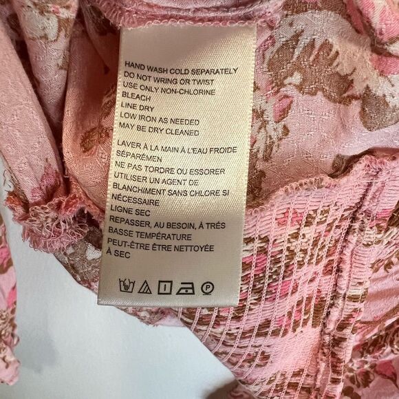 FREE PEOPLE Hilary Printed Top Pink Combo Size Small - Picture 8 of 12